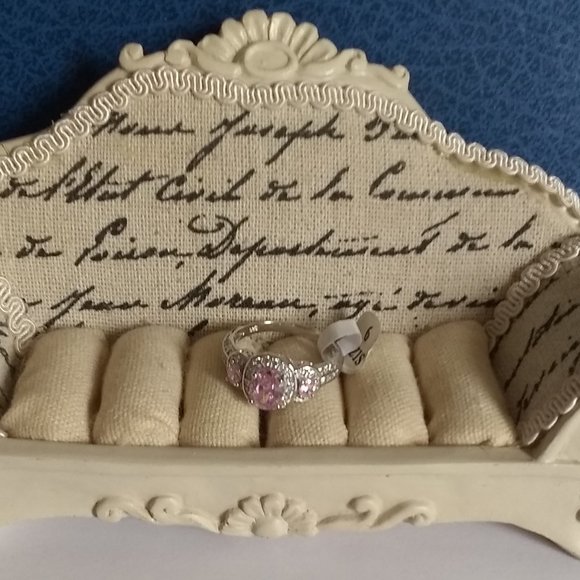 Sapphire & White Topaz Silver Ring - Picture 4 of 6